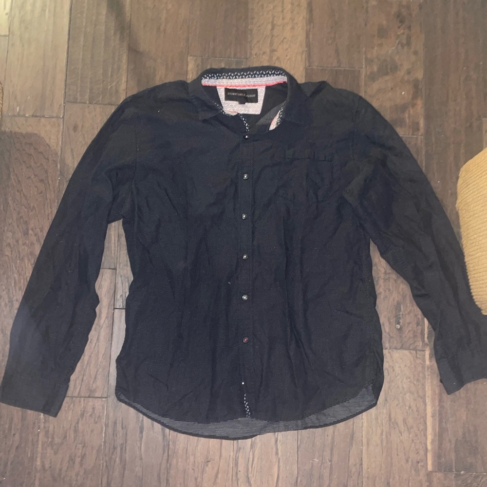 Signature Studio Black Dress Shirt Long Sleeve